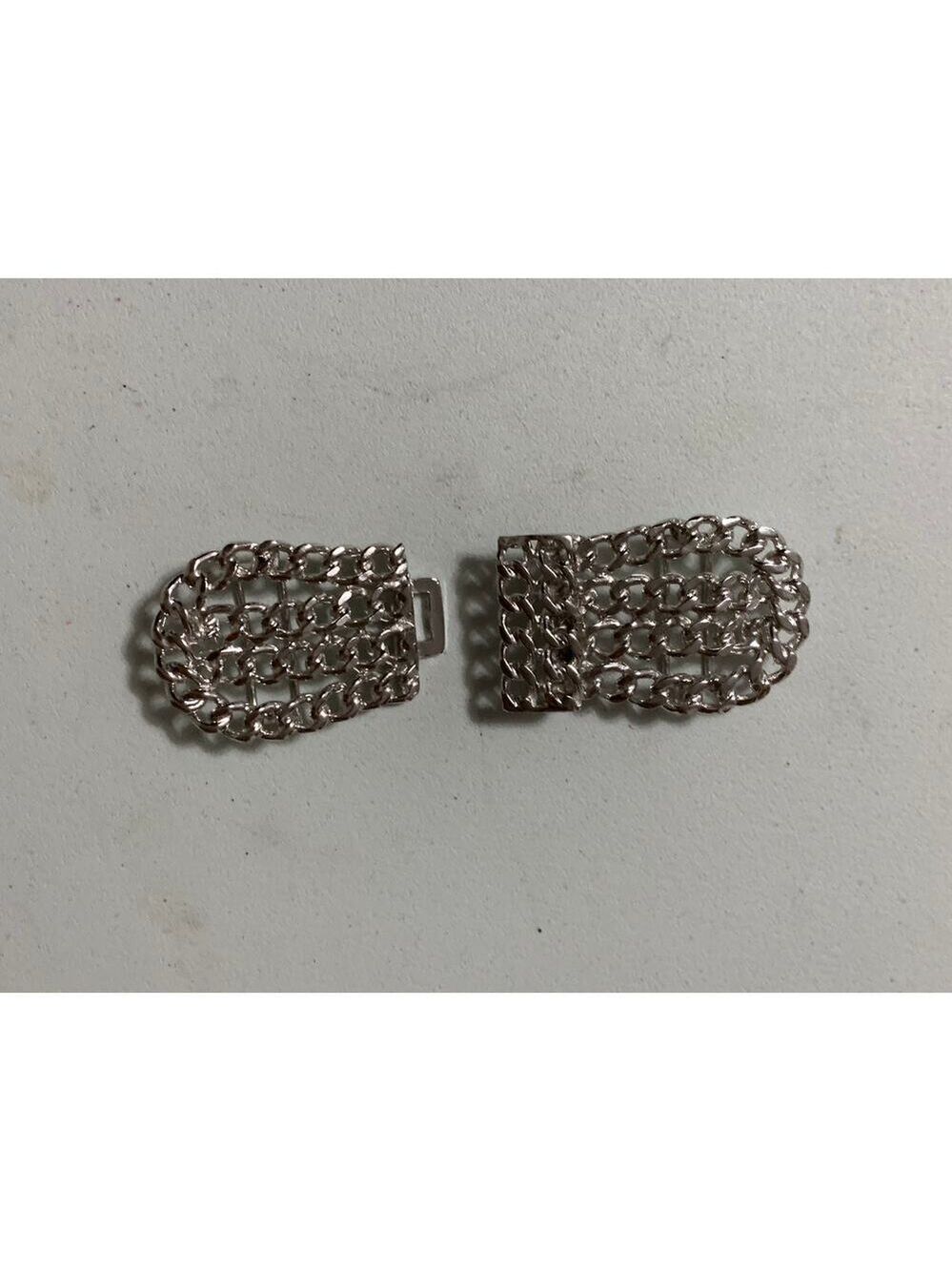 vintage silvertone ChainMaille belt buckle